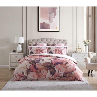 Private Collection Camille Blush Printed Cotton Sateen Quilt Cover Set | Queen Bed | Blush